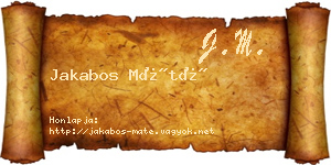Jakabos Máté névjegykártya