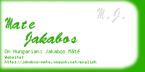 mate jakabos business card