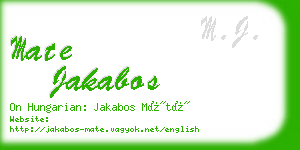 mate jakabos business card